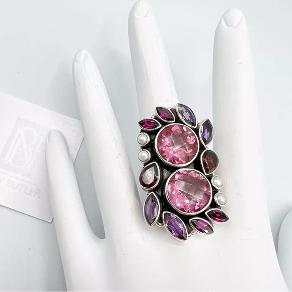 🌟Nicky Butler One of a Kind 925 Sterling Silver Pink Quartz Size 7.5 Ring NEW - Picture 9 of 15